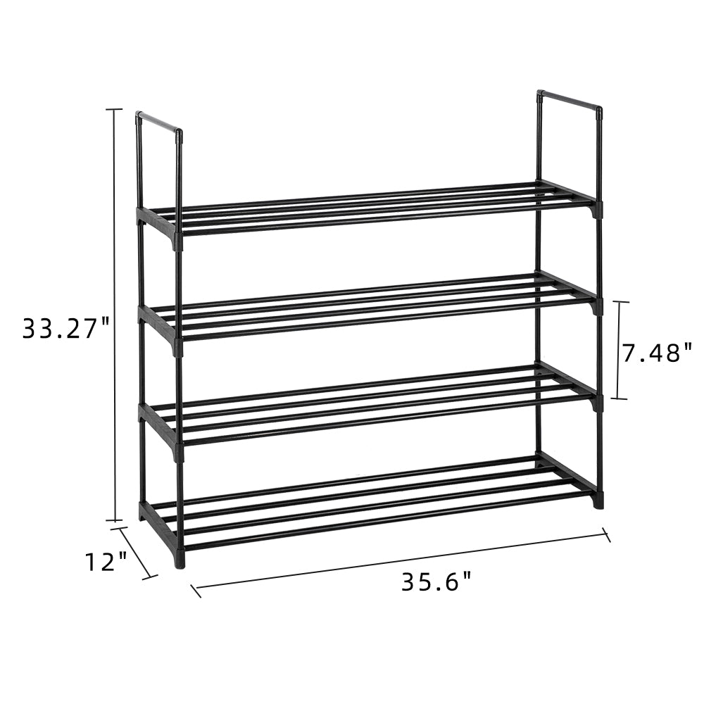 Rack ¨¤ chaussures ¨¤ 4 ¨¦tages Tour de rangement pour chambre ¨¤ coucher, entr¨¦e, couloir et placard Couleur noire