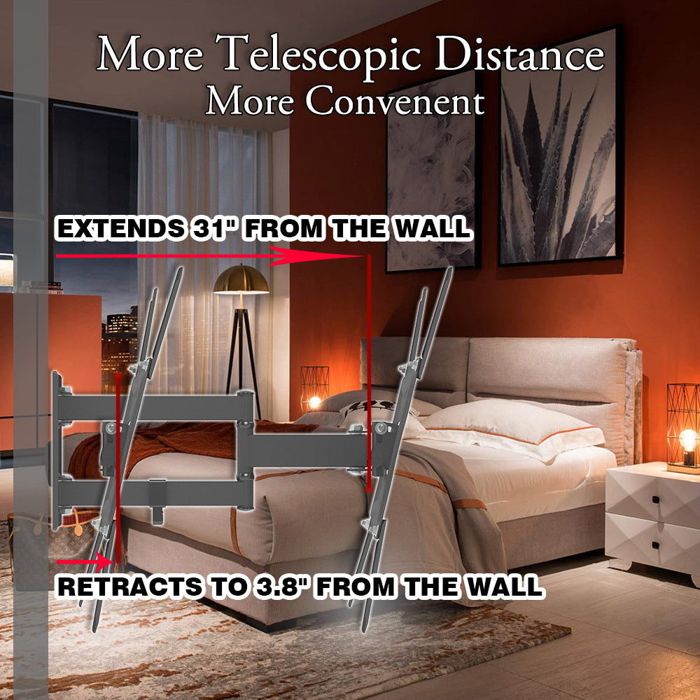 TMX400A Support mural ajustable 26-55 ? rotatif avec niveau ¨¤ bulle