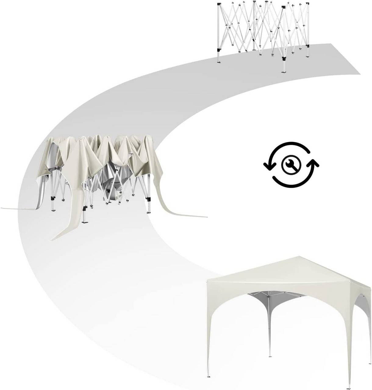 Party Tent£¬Tonnelle Pliante/Abri de F¨ºte/Pavillon R¨¦tractable pour Jardin, Terrasse ou ¨¦v¨¦nements Ext¨¦rieurs