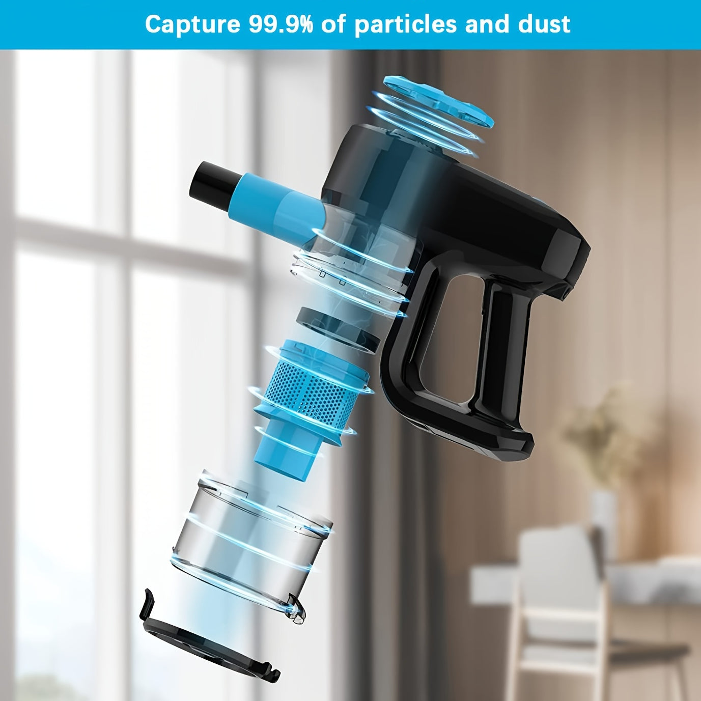 N3 Aspirateur sans fil, aspirateur balai l¨¦ger 6 en 1 avec batterie 2200 MAh, aspirateur rechargeable puissant, autonomie maximale de 40 minutes, parfait pour les sols en bois dur, les tapis et les poils d'animaux.