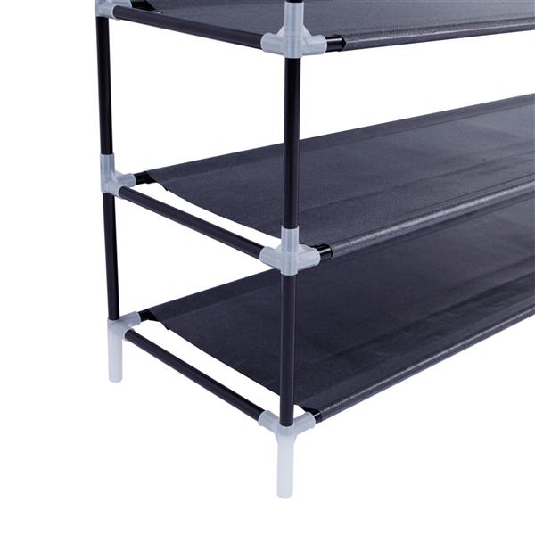 Porte-chaussures en tissu non tiss¨¦ ¨¤ 10 ¨¦tages avec poign¨¦e, ¨¤ assemblage simple Noir