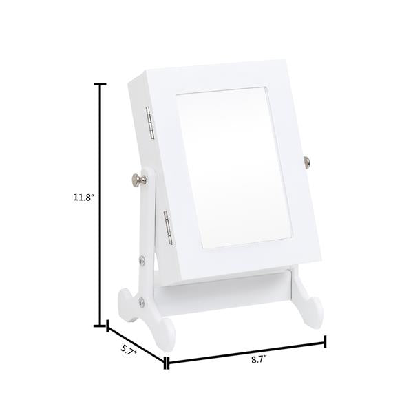 Giantex Petite Armoire ¨¤ Bijoux Miroir Organisateur Armoire de Rangement Bo?te de Comptoir avec Support (Blanc)