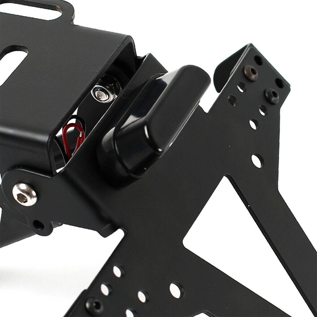Universal R¨¦glable Support de plaque d'immatriculation moto licence avec feu arri¨¨re LED