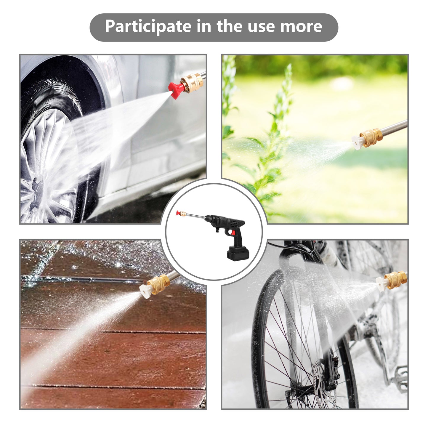 Nettoyeur ¨¤ haute pression sans fil de 200W, pistolet d'eau ¨¤ pression pour laver la voiture, machine de nettoyage ¨¤ pression d'eau pour Makita 18V Battery
