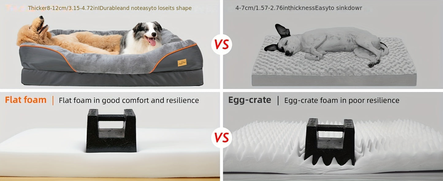 Lit orthop¨¦dique extra large pour chien, lit pour animal de compagnie en mousse ¨¦ponge, avec housse lavable ¨¤ fermeture ¨¦clair, canap¨¦-lit pour chien, pour grands chiens g¨¦ants, jouet couineur en cadeau, XL