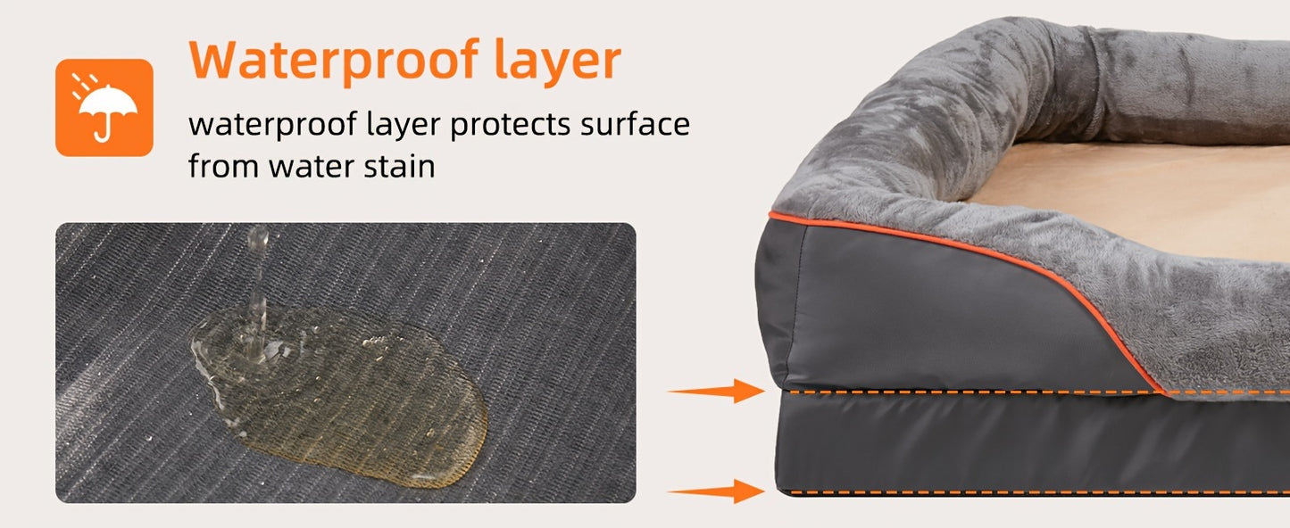 Lit orthop¨¦dique extra large pour chien, lit pour animal de compagnie en mousse ¨¦ponge, avec housse lavable ¨¤ fermeture ¨¦clair, canap¨¦-lit pour chien, pour grands chiens g¨¦ants, jouet couineur en cadeau, XL