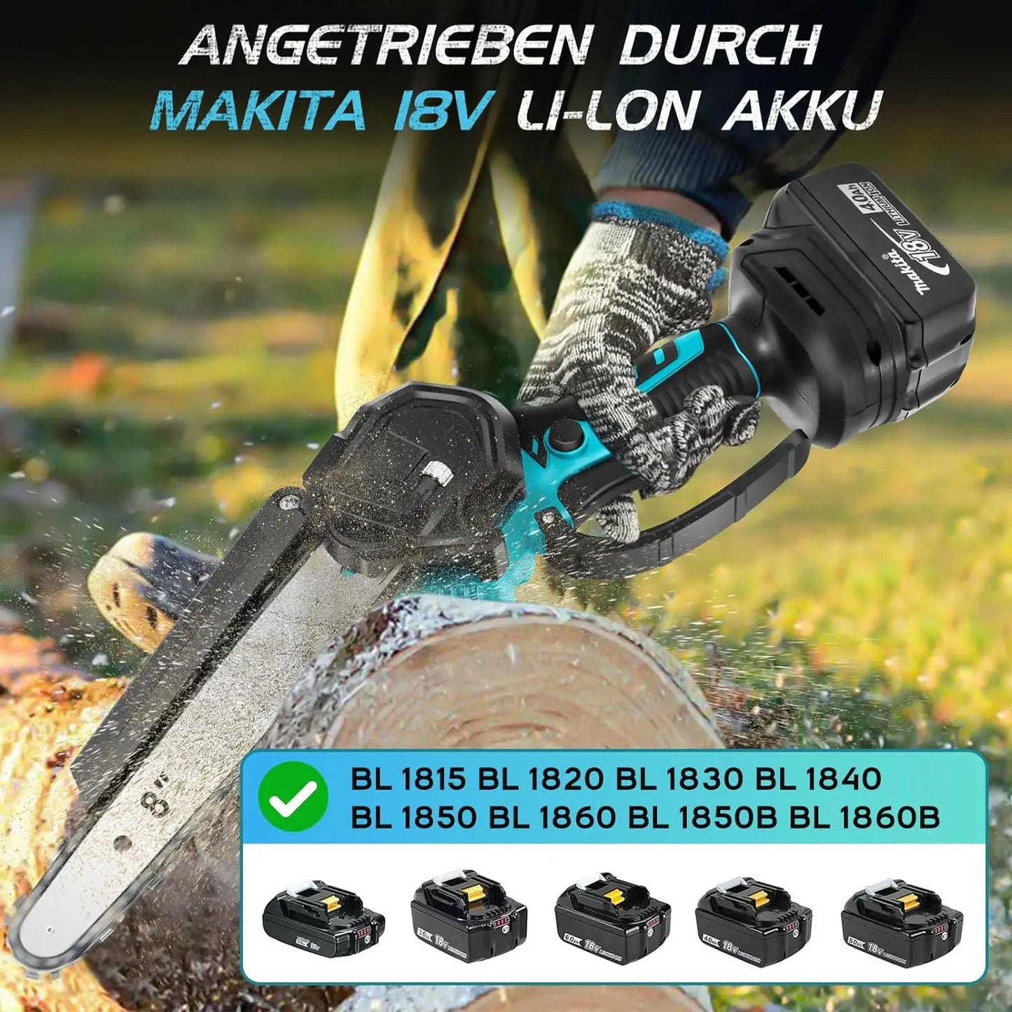 Makita-Scie ½Ç cha?ne ¹Èlectrique sans fil sans balais, scie JOSaw, travail de calcul, d¹Èterminer l'¹Èlagage, outils ¹Èlectriques de jardin, batterie 18V, 8"