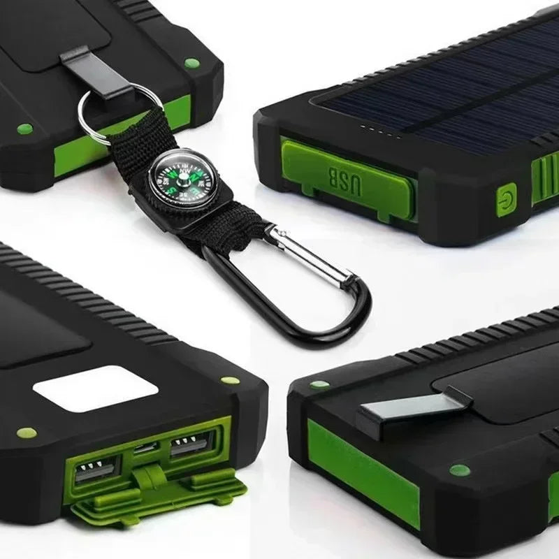 Banque d'alimentation solaire ¨¦tanche de qualit¨¦ sup¨¦rieure, chargeur d'urgence, adapt¨¦ pour iPhone, lumi¨¨re LED SOS, camping en plein air, nouveau, Ci-dessus 100000mAh