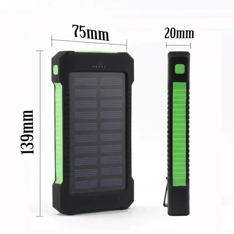 Banque d'alimentation solaire ¨¦tanche de qualit¨¦ sup¨¦rieure, chargeur d'urgence, adapt¨¦ pour iPhone, lumi¨¨re LED SOS, camping en plein air, nouveau, Ci-dessus 100000mAh