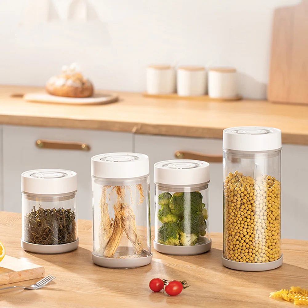 Bocaux ¨¦lectriques Sous Vide en Verre de 1350ml, Conteneur Intelligent de Stockage des citrouille Pr¨¦cieux pour la Cuisine, Stockage du Caf¨¦ en Grains et du Th¨¦