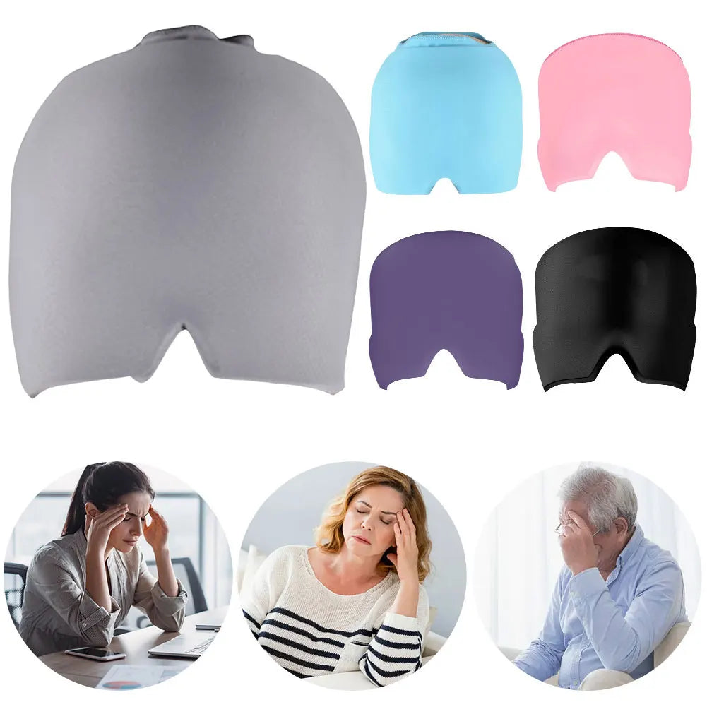 Bonnet de th¹Èrapie de compresse froide, gel, sauna, maux, instituts de migraine, tÄÇte de glace, rond, masque pour les yeux, pression, black 1pcs