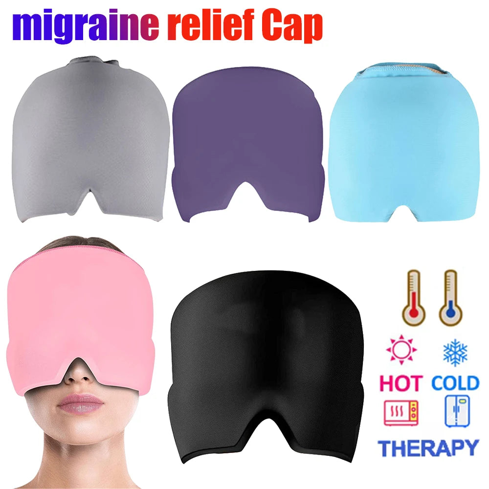 Bonnet de th¹Èrapie de compresse froide, gel, sauna, maux, instituts de migraine, tÄÇte de glace, rond, masque pour les yeux, pression, black 1pcs