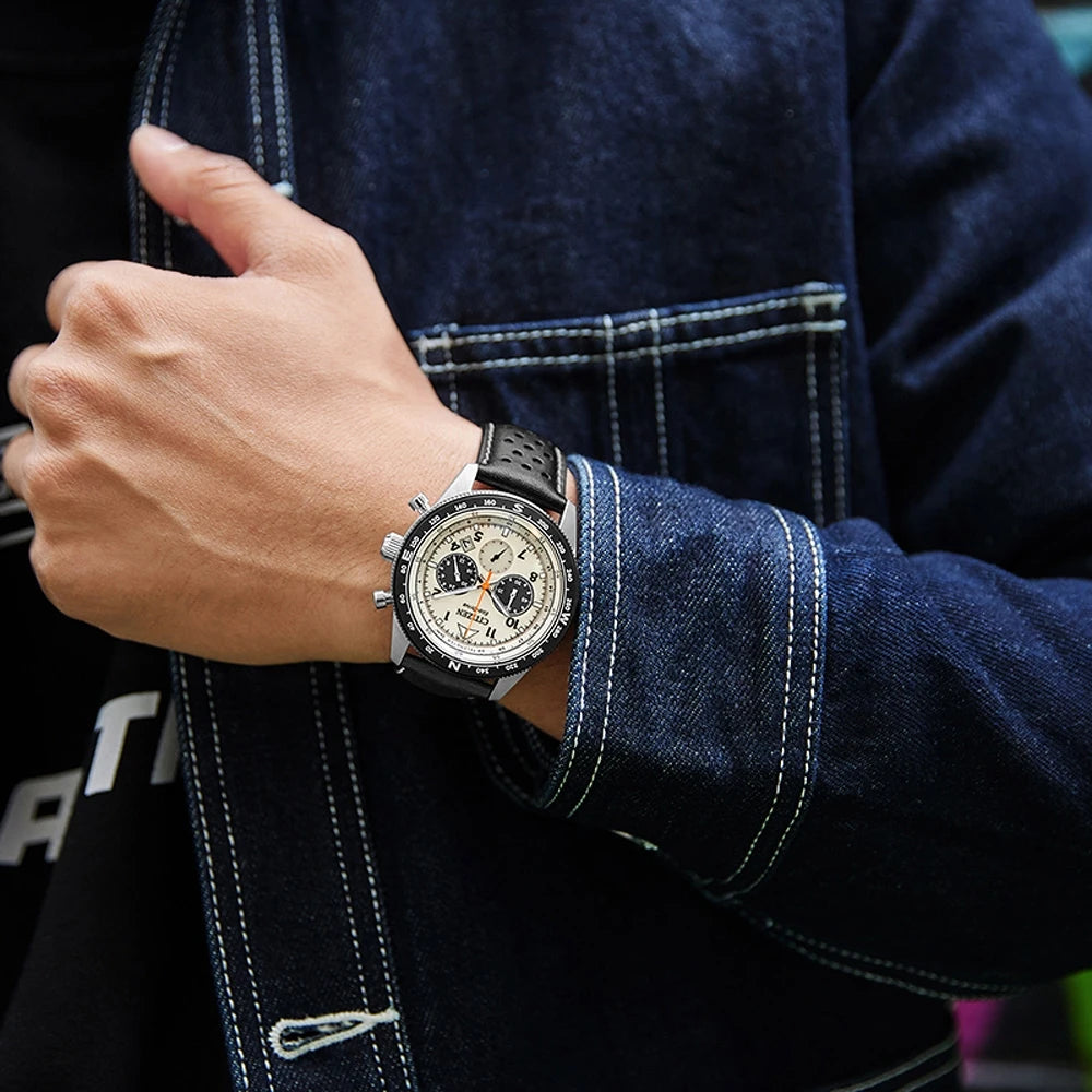 Montre ¨¤ Quartz avec Bracelet en Cuir pour Homme, Chronographe de dehors Professionnel, Cadeau de la Journ¨¦e de L¨¦on, Bracelet Bijoux