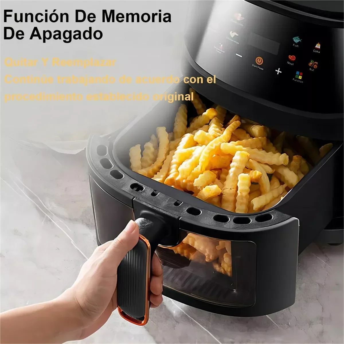 Friteuse ½Ç air intelligente avec ¹Ècran LCD, 1400W, 8L, grande capacit¹È, sans huile, four pour frire des frites et grill¹Èes jetables