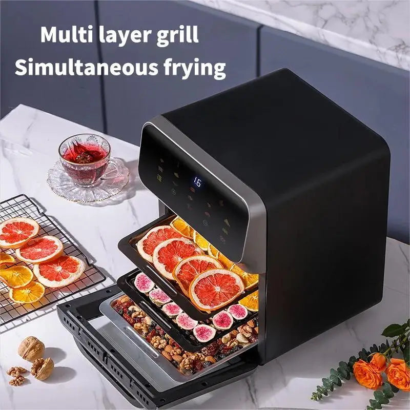 Friteuse ½Ç air ¹Èlectrique de grande capacit¹È, sans huile, automatique, m¹Ènage, cuisine, four ½Ç convection de cuisson 360, 12l