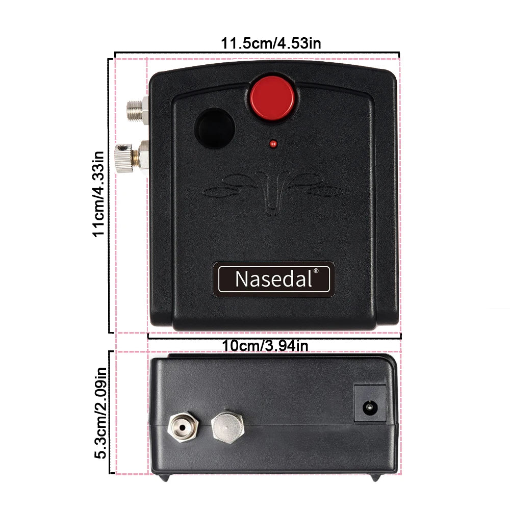 Kit de compresseur d'a¨¦rographe ¨¤ double Action NT-19 mm, pistolet de pulv¨¦risation d'a¨¦rographe pour Nail a¨¦rographe mod¨¨le gateau voiture chaussures peinture de poisson 0.3