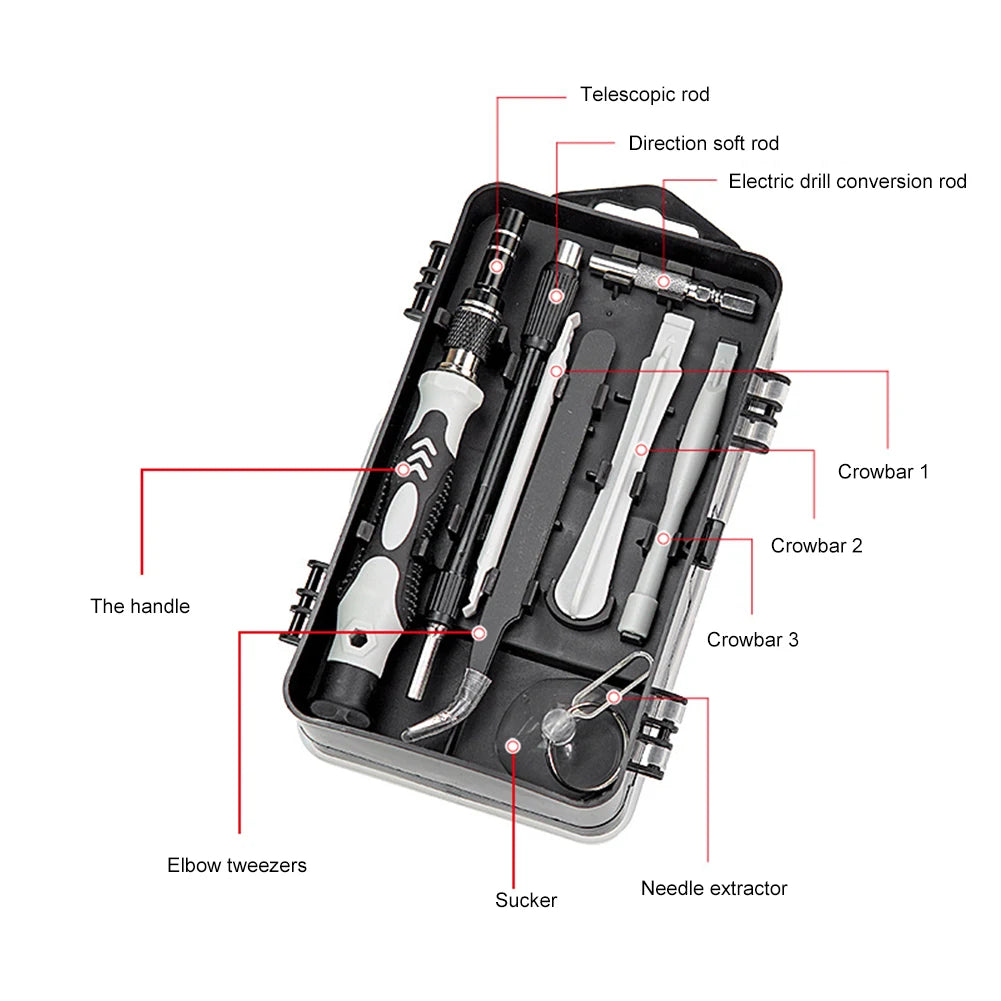 Jeu d'embouts de tournevis de pr¨¦cision multi-bits, tournevis Torx, pince ¨¤ ¨¦piler, outil de r¨¦paration de t¨¦l¨¦phone portable pour ordinateur, 115 en 1
