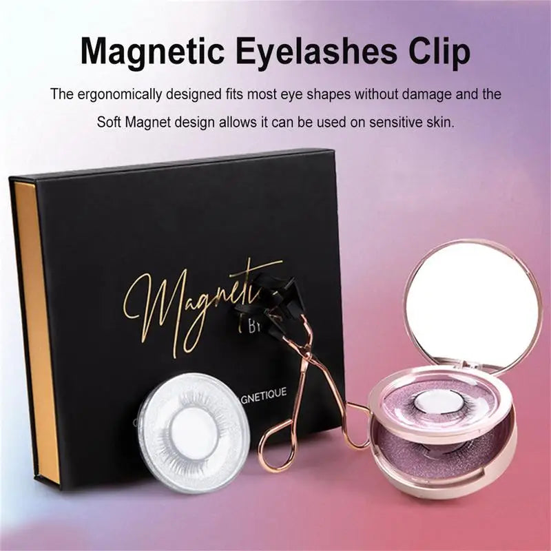 Kit de cils magn¹Ètiques d'aspect naturel avec applicateur, sans colle n¹Ècessaire, extension pour des yeux plus grands et plus brillants, 6 piõ¹ces/ensemble