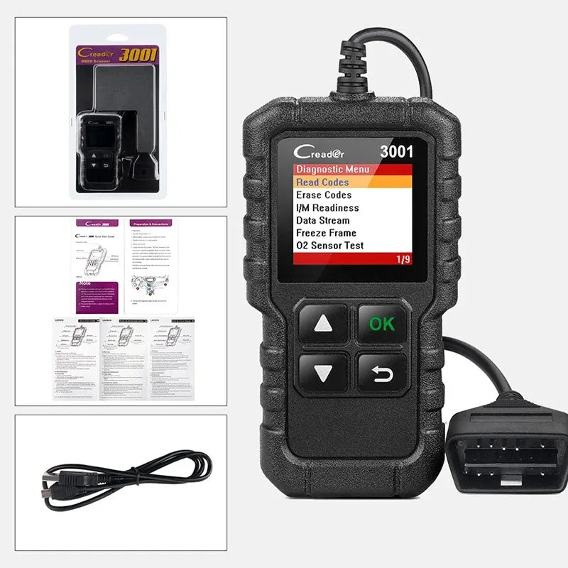 Outils de diagnostic automobile professionnels, lecteur de code OBD2 complet, EAU de moteur de contr?le, mise ¨¤ jour gratuite, X431, CR3001, pk ELM32