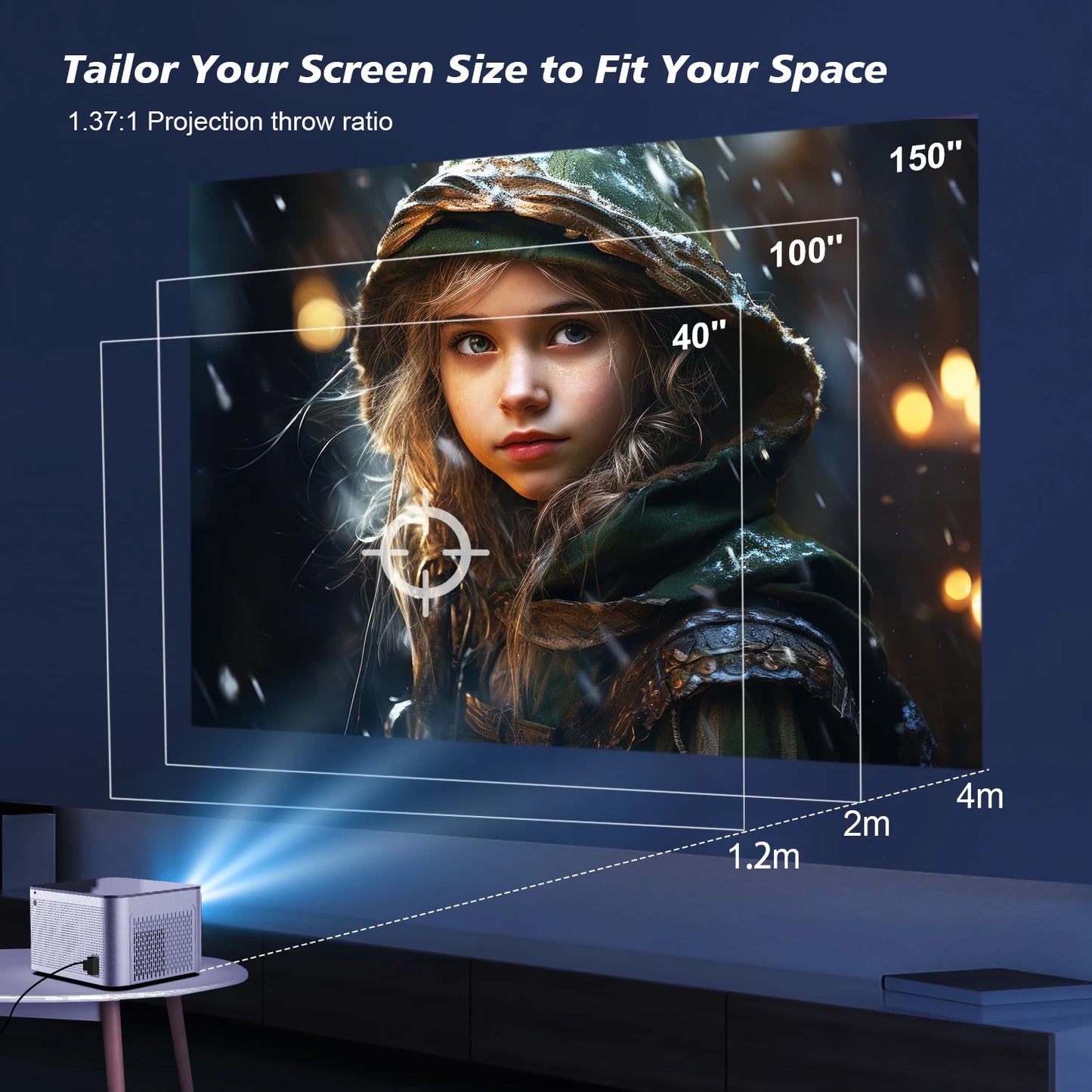 Projecteur , Android 11, 4K, 1080P, Wi-Fi 6, commande vocale, Allwinner H713, mise au point ¨¦lectronique BTpig, Home Prodefait ou HY350 Pro