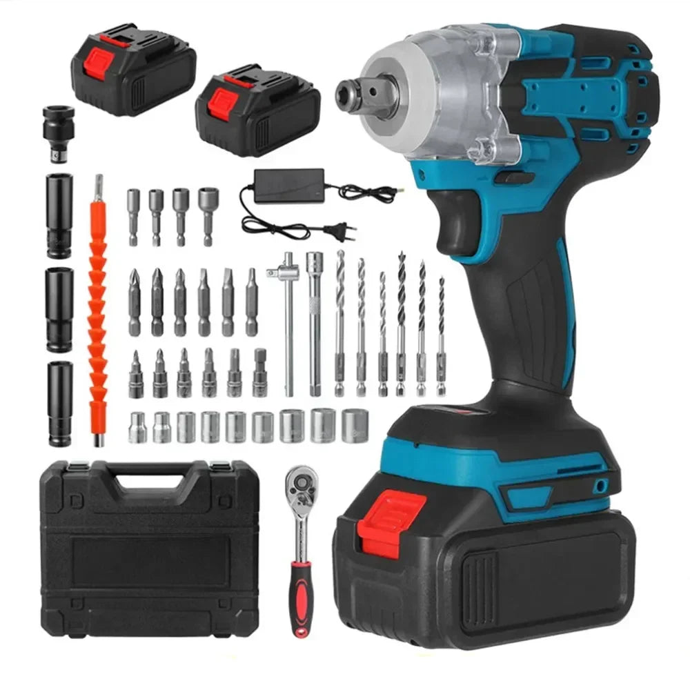 Cl¹È ½Ç chocs ¹Èlectrique sans fil, tournevis sans balais, outils ¹Èlectriques, compatible avec la batterie 18V, 520N.m, 1/2 pouces