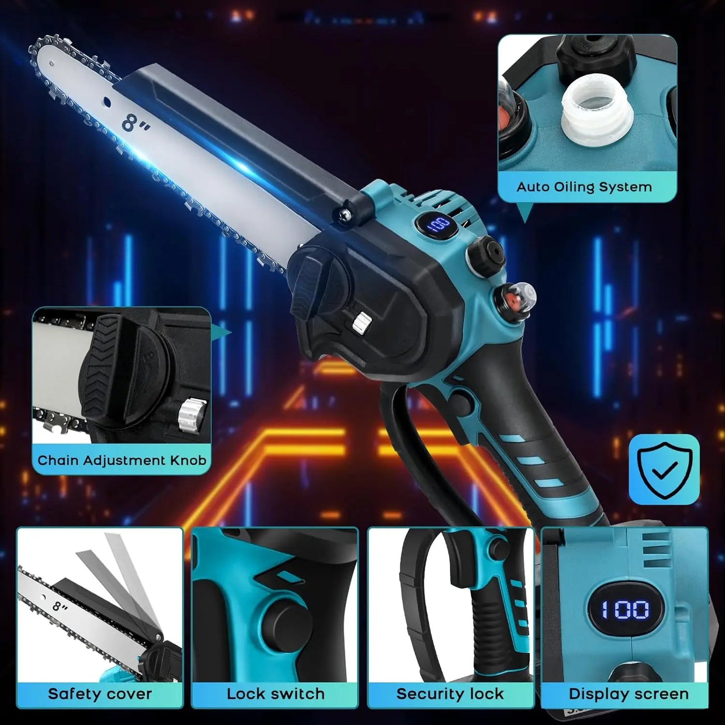 Makita-Scie ½Ç cha?ne ¹Èlectrique sans fil sans balais, scie JOSaw, travail de calcul, d¹Èterminer l'¹Èlagage, outils ¹Èlectriques de jardin, batterie 18V, 8"