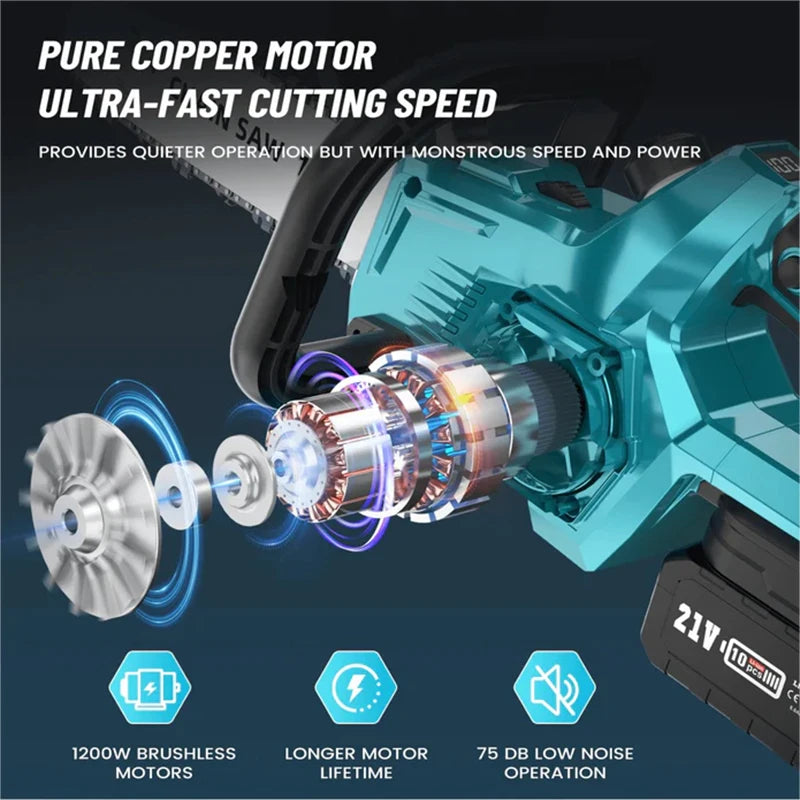 Tron?onneuse ¹Èlectrique sans fil, outil ¹Èlectrique de travail de calcul d'¹Èlagage, d¹Ècoupeur de jardin, batterie sans balais, 3500W, 16 pouces