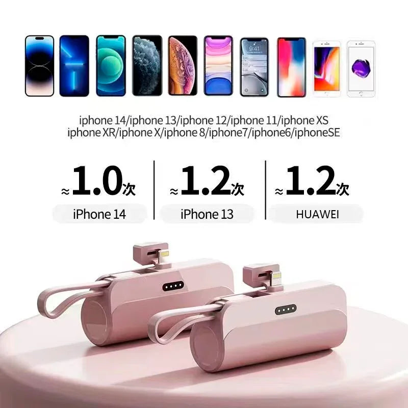 Mini Power Bank Portable 2 en 1, 10000mAh, Batterie Externe Plug Play, Type C, Chargeur Rapide et Efficace pour iPhone Huawei