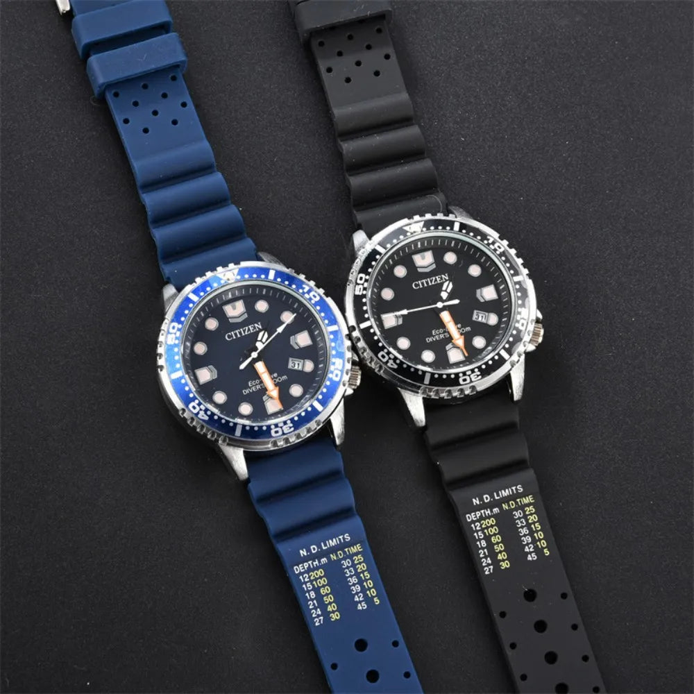 Montre ¨¤ quartz ¨¤ trois broches pour hommes avec bo?te-cadeau, s¨¦rie de plongeurs Citizen Prom84, conduite par cuill¨¨re ¨¤ soupe, montre ¨¤ bande calendrier, marque de luxe, mode