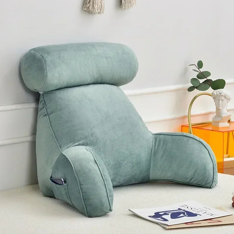 Oreiller de lecture en mousse ½Ç m¹Èmoire de forme ultra doux, coussin de dos de chevet de canap¹È de bureau, coussins de soutien lombaire de lit, assistance de dos de dossier,Gray,75x40x40cm