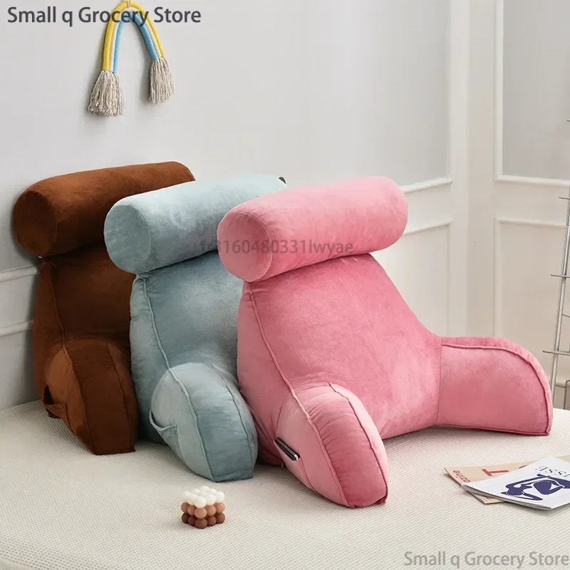 Oreiller de lecture en mousse ½Ç m¹Èmoire de forme ultra doux, coussin de dos de chevet de canap¹È de bureau, coussins de soutien lombaire de lit, assistance de dos de dossier, pink, 75x40x40cm