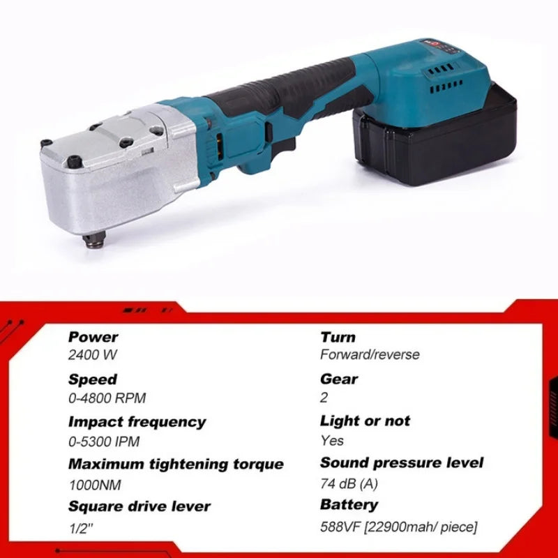 Outils ¹Èlectriques de r¹Èparation de voiture pour batterie Makita 18V, cliquet ¹Èlectrique sans balais 1/2, 4800 tr/min, 1000nm
