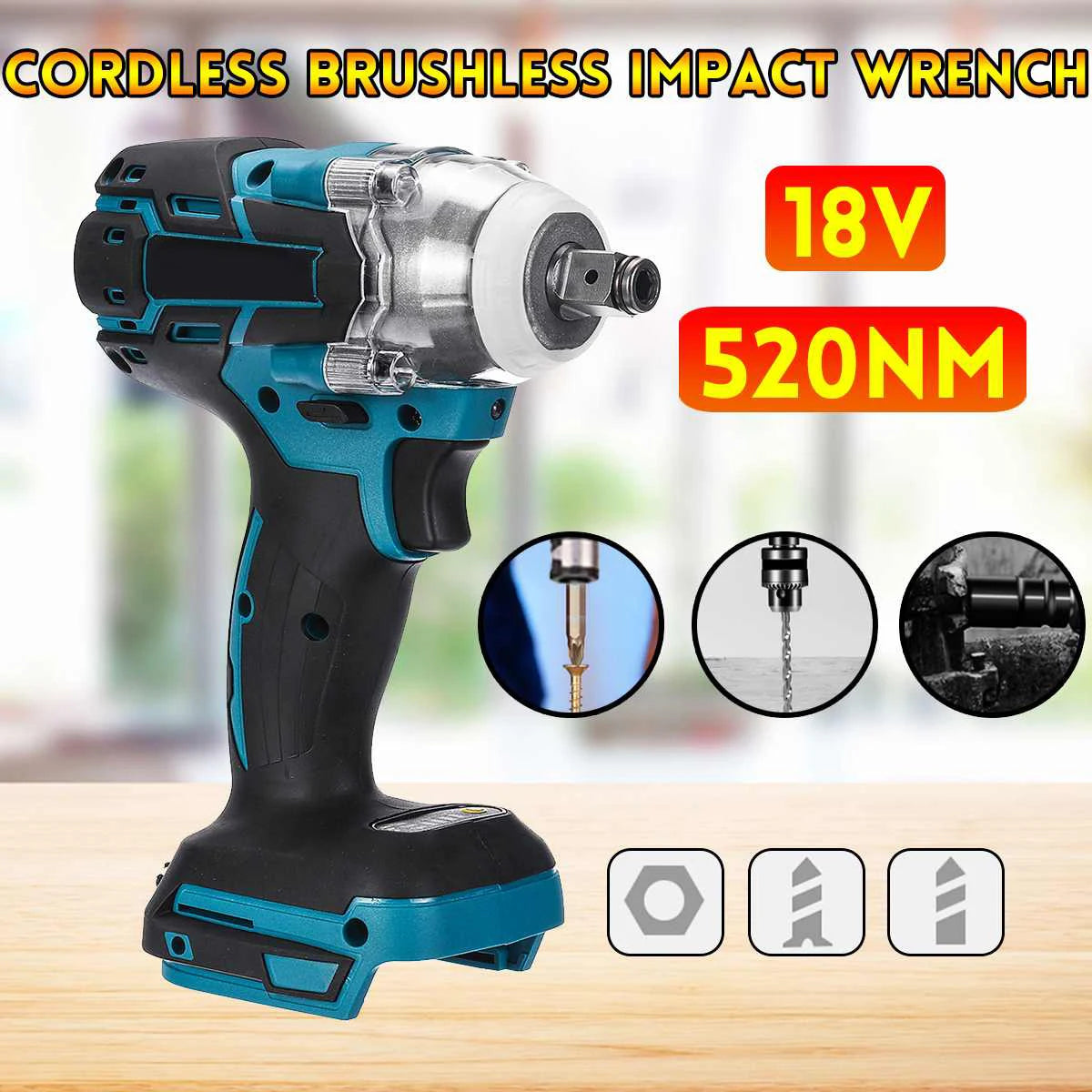 Outils ¹Èlectriques rechargeables sans fil sans balais, compatibles avec la batterie Makita 18V, 1/2"