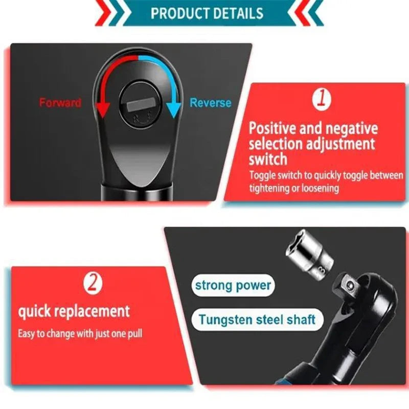 Outils ½Ç main ½Ç cliquet ¹Èlectrique pour batterie Makita 18V, angle droit, bleu, 130nm, 800 tr/min, 1/2 en effet