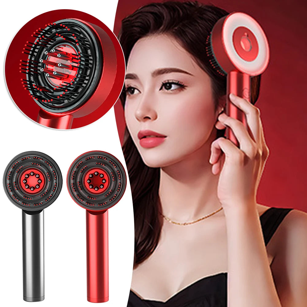 Peigne de ¹Ènergie ¹Èlectrique ½Ç Vibration, Th¹Èrapie ½Ç la Lumiõ¹re Rouge, Croissance des Cheveux, Brosse pour Cuir oral elu, Anti-Perte de Cheveux, Applicateur d'Huile Liquide