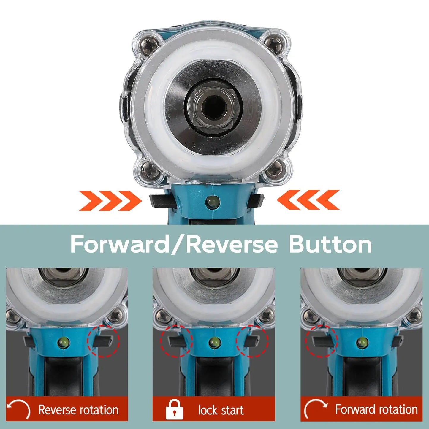 Perceuse ½Ç percussion ¹Èlectrique sans fil, sans balais, perceuse ½Ç main, outil ¹Èlectrique ½Ç douille, batterie Makita 18V, 520 N.M, 1/2"
