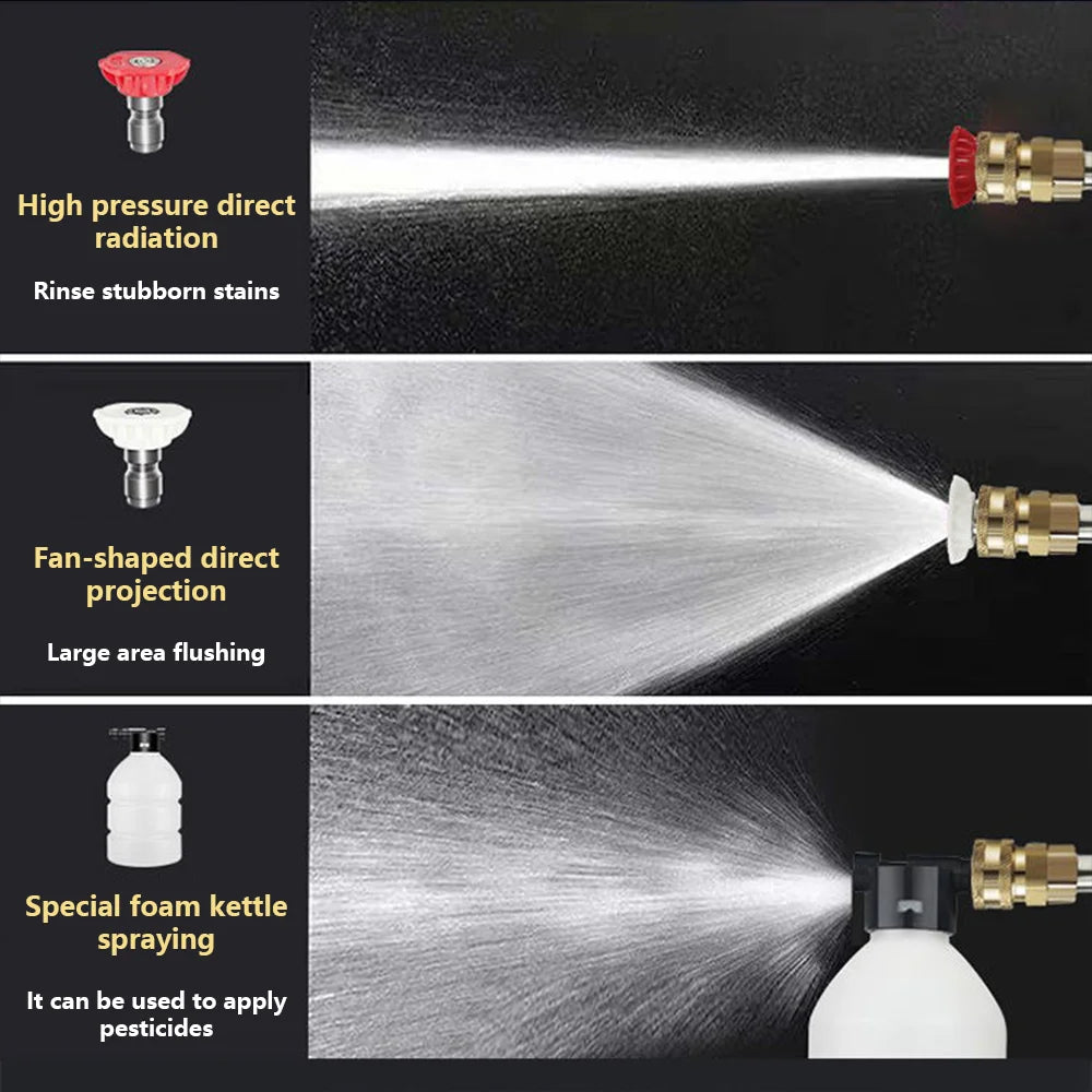 Pistolet de lavage de voiture haute pression sans fil, g¨¦n¨¦rateur de mousse, odor¨¤ eau, nettoyeur en a¨¦rosol, machine ¨¤ laver, 300W, 60 bars, 30000mAh