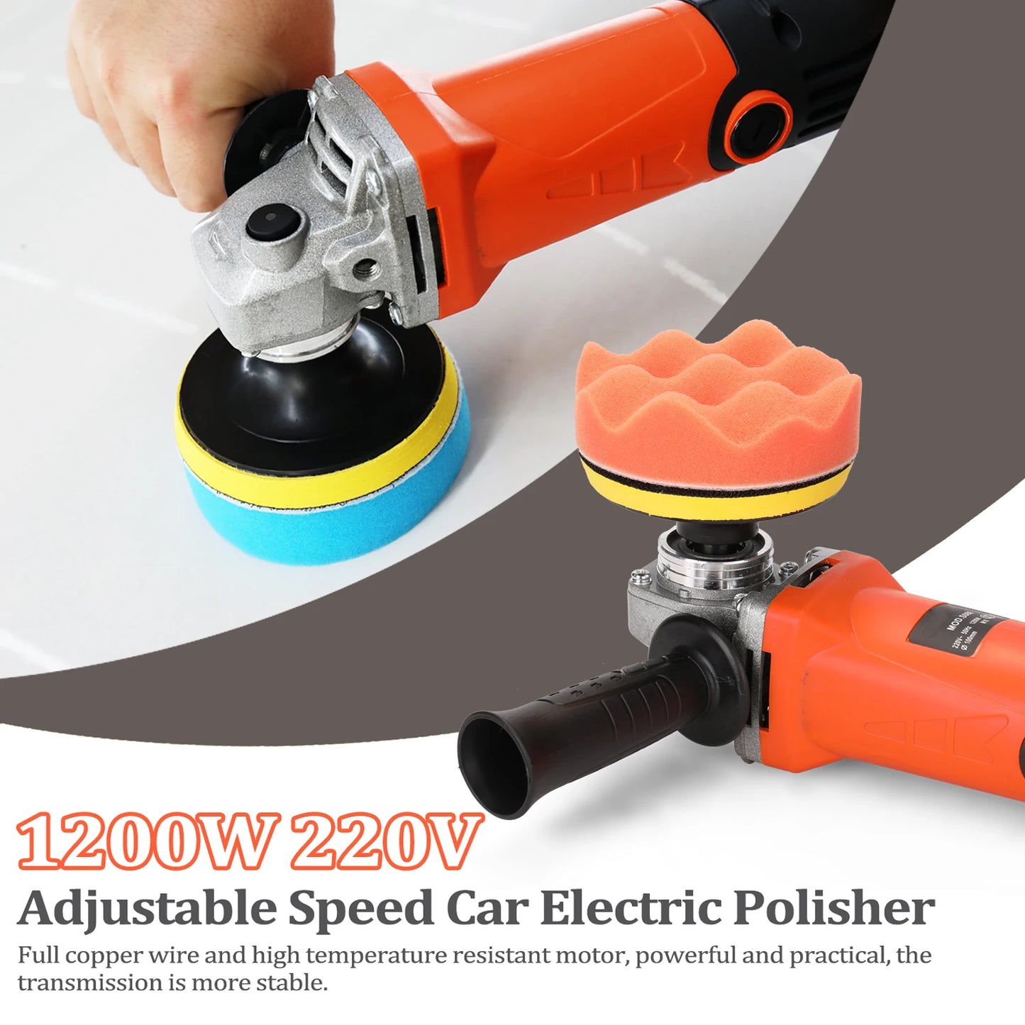 Polisseuse ¹Èlectrique de voiture ½Ç vitesse r¹Èglable, machine ½Ç cirer, outil de polissage de meubles automobiles, 1200W, 220V
