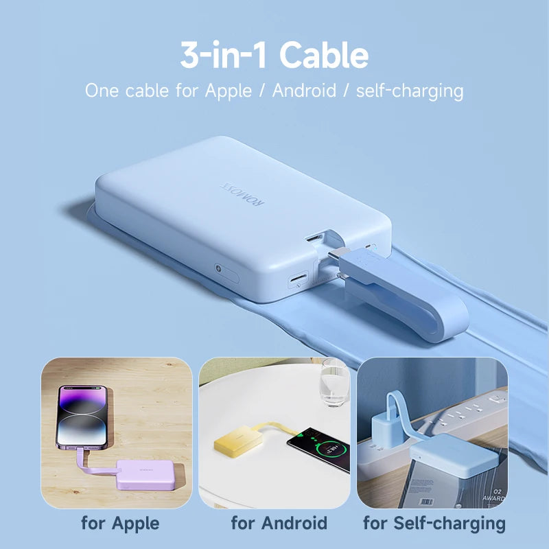 Batterie externe Magsafe 10000mAh avec cable int¨¦gr¨¦, chargeur magn¨¦tique sans fil 20W, pour iPhone 12 ¨¤ 14