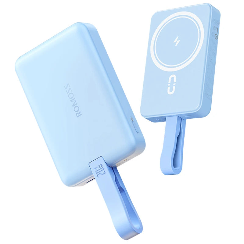 Batterie externe Magsafe 10000mAh avec cable int¨¦gr¨¦, chargeur magn¨¦tique sans fil 20W, pour iPhone 12 ¨¤ 14