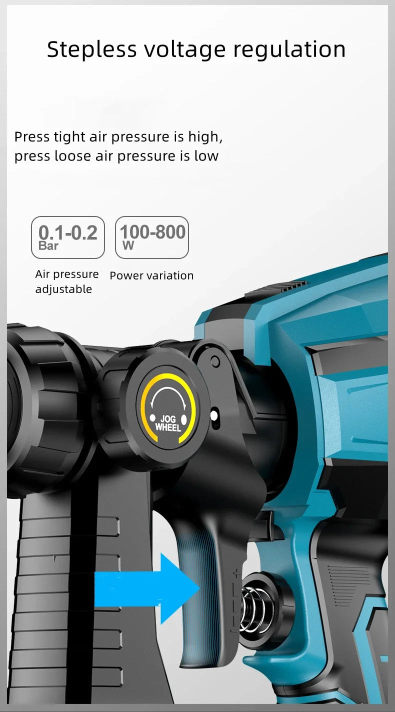 Pistolet pulv¨¦risateur ¨¦lectrique sans fil, pulv¨¦risateur de peinture, a¨¦rographe de rev¨ºtement en acier pour meubles automobiles, 5 buses, compatible avec la batterie Makita, 1000ml