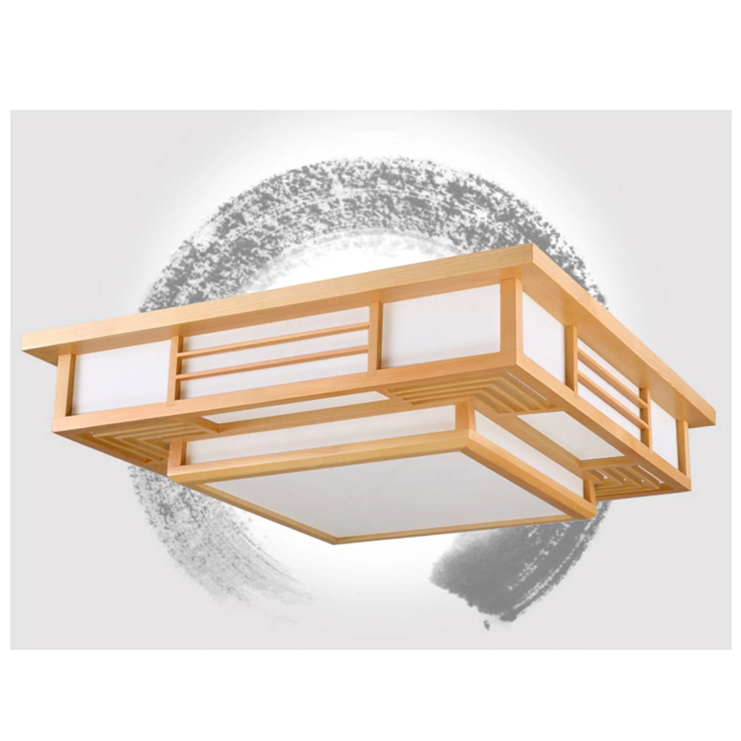 Plafonnier LED en Bois Massif ¨¤ Gradation en Continu, Design Cr¨¦atif Japonais, hypoth¨¦caire ami, Id¨¦al pour un Salon