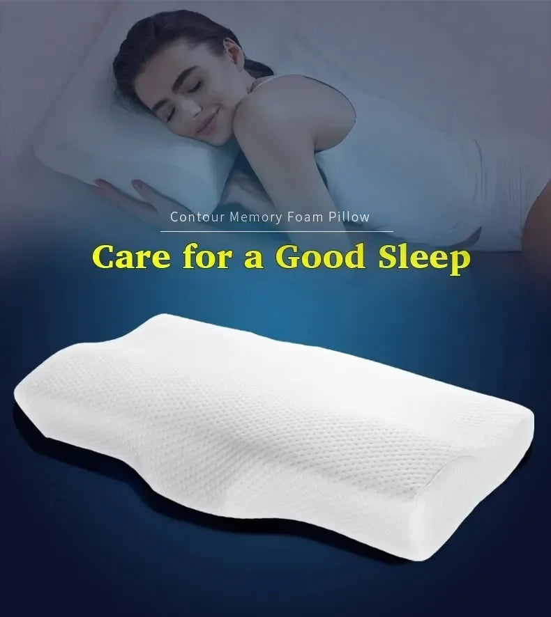 Oreiller de lit en mousse ½Ç m¹Èmoire de forme, 4WD, protection du cou, rebond lent, en forme de papillon, sant¹È cervicale, 1 piõ¹ce, 50x30x10CM