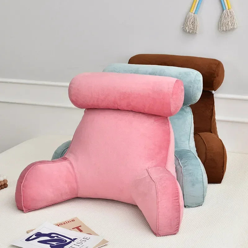 Oreiller de lecture en mousse ½Ç m¹Èmoire de forme ultra doux, coussin de dos de chevet de canap¹È de bureau, coussins de soutien lombaire de lit, assistance de dos de dossier, pink, 75x40x40cm