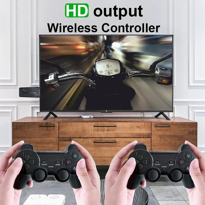 Console de jeu vid¨¦o avec double manette sans fil, 2.4 Go, 4K, 15000 jeux, 64 Go, jeux r¨¦tro pour PS1, GBA, cadeau de No?l