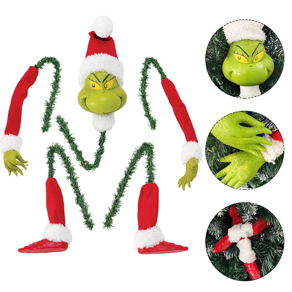 Ornements de tÄÇte de bras et de jambe de d¹Ècor d'arbre de No?l, support de tÄÇte, bras et jambes, corps d'elfe de Grinch, d¹Ècoration d'arbre pour la fÄÇte de No?l