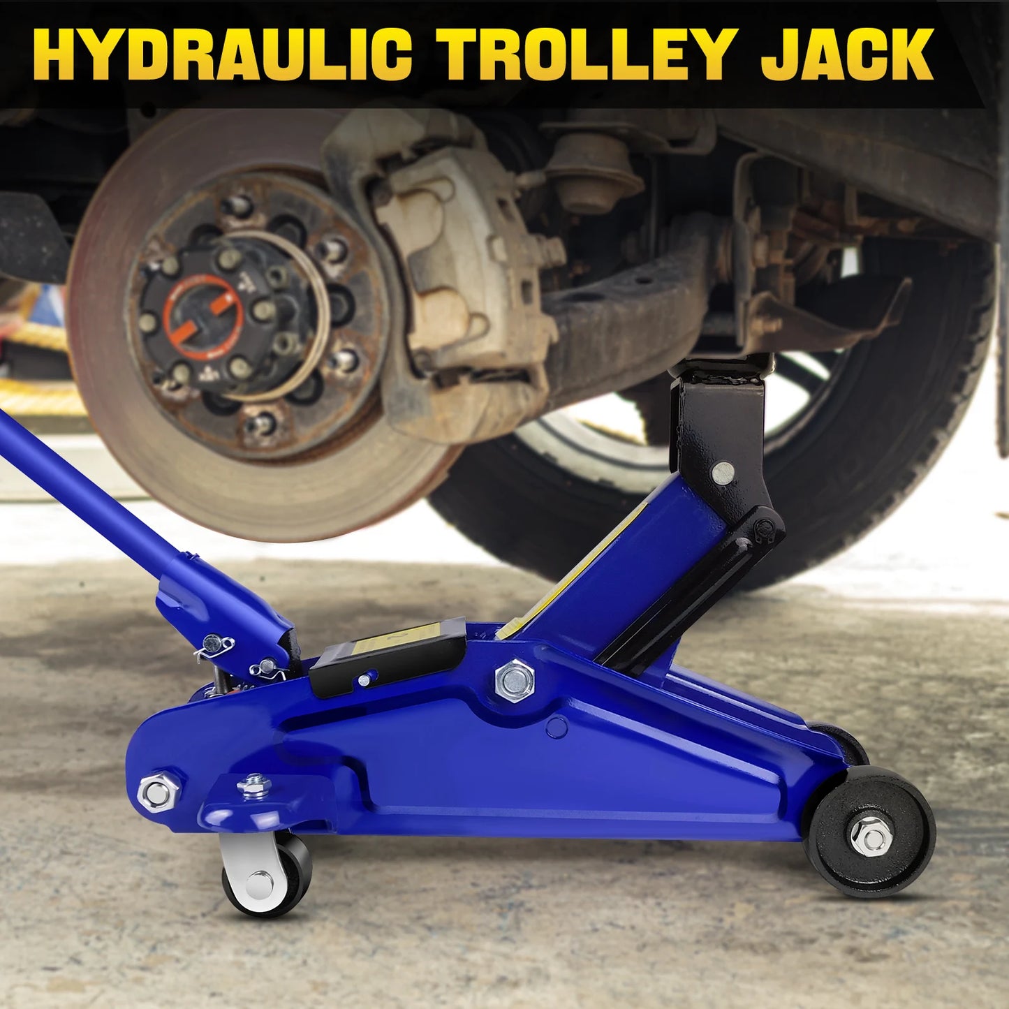 Chariot hydraulique portable avec ¨¦tui de transport, cric de sol, ¨¦l¨¦vateur de voiture rapide, poign¨¦e en acier, outils de r¨¦paration de profil¨¦, 2 soudures