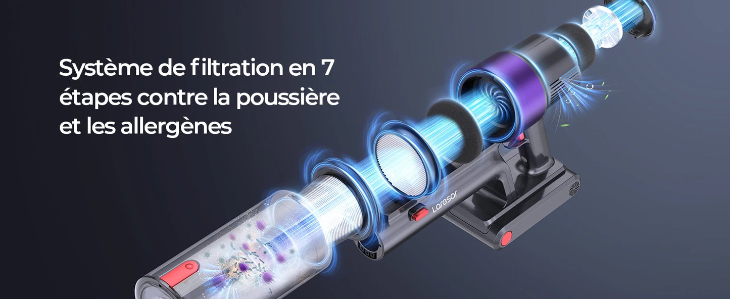 Aspirateur sans fil moteur sans balais, appareil m¨¦nager sans fil, batterie perfective, 60 minutes, 48Kpa, 500W, Elite 8 Car, nouveau