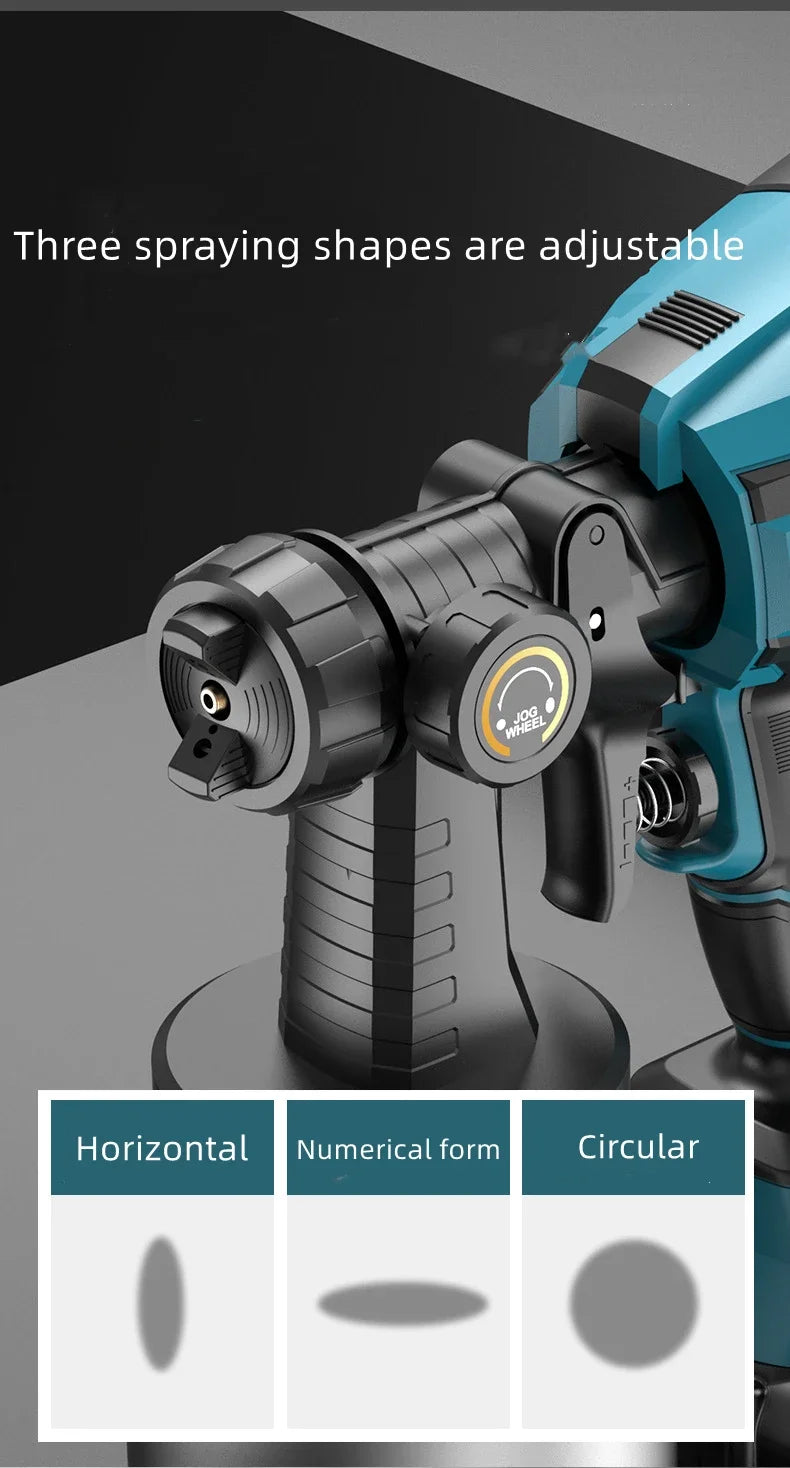 Pistolet pulv¨¦risateur ¨¦lectrique sans fil, pulv¨¦risateur de peinture, a¨¦rographe de rev¨ºtement en acier pour meubles automobiles, 5 buses, compatible avec la batterie Makita, 1000ml