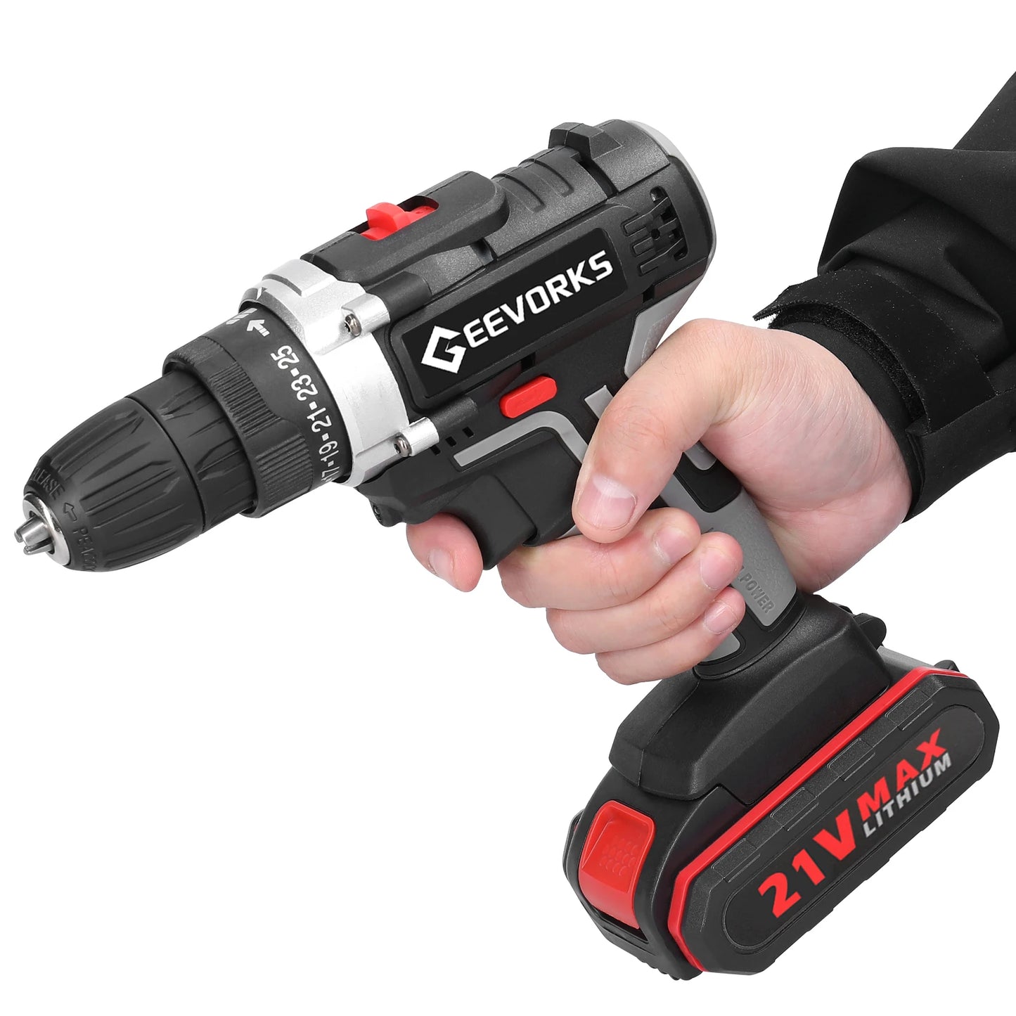 Perceuse sans fil ½Ç impact ¹Èlectrique, tournevis ¹Èlectrique, batterie au lithium haute puissance, perceuses ½Ç main rechargeables, outils ¹Èlectriques de bricolage ½Ç domicile, 21V